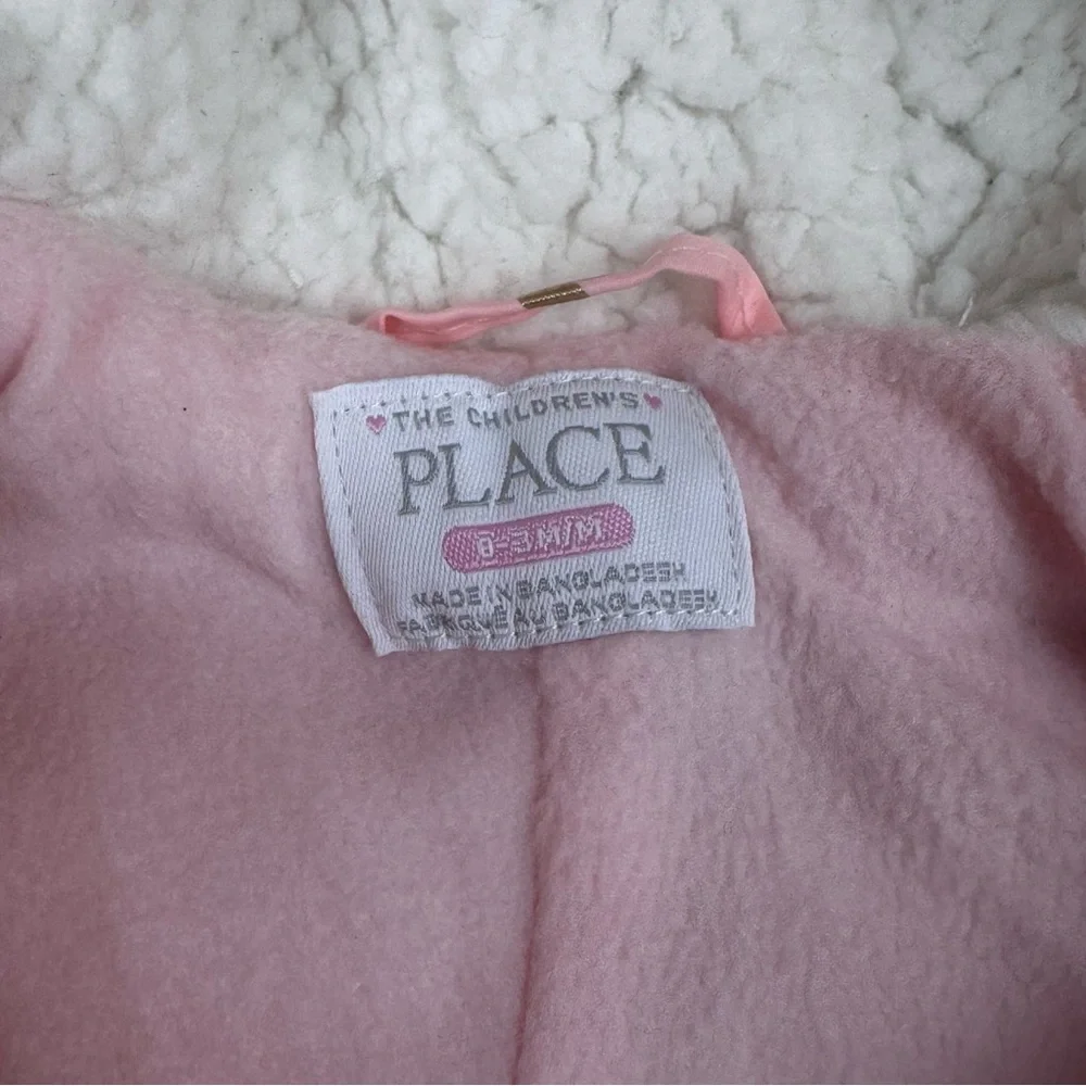 NWT The Children’s Place Pink Gold Metallic Hearts Bunting Snowsuit 0-3 Months
